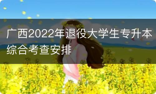 广西2022年退役大学生专升本综合考查安排
