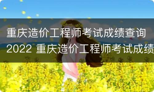重庆造价工程师考试成绩查询2022 重庆造价工程师考试成绩查询2022年