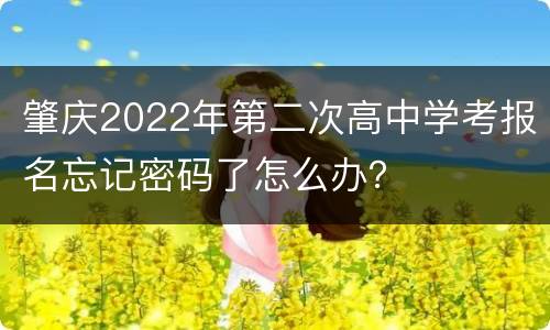 肇庆2022年第二次高中学考报名忘记密码了怎么办？