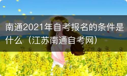 南通2021年自考报名的条件是什么（江苏南通自考网）