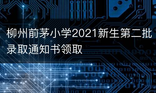 柳州前茅小学2021新生第二批录取通知书领取