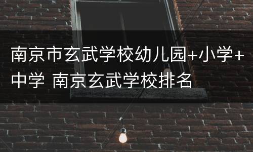 南京市玄武学校幼儿园+小学+中学 南京玄武学校排名