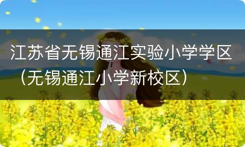 江苏省无锡通江实验小学学区（无锡通江小学新校区）