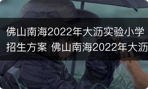 佛山南海2022年大沥实验小学招生方案 佛山南海2022年大沥实验小学招生方案及时间