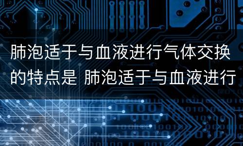 肺泡适于与血液进行气体交换的特点是 肺泡适于与血液进行气体交换的特点是什么