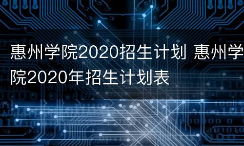 惠州学院2020招生计划 惠州学院2020年招生计划表