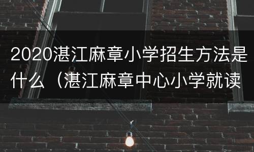 2020湛江麻章小学招生方法是什么（湛江麻章中心小学就读条件）