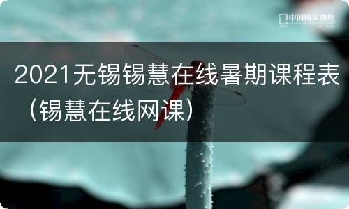 2021无锡锡慧在线暑期课程表（锡慧在线网课）