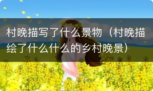 村晚描写了什么景物（村晚描绘了什么什么的乡村晚景）