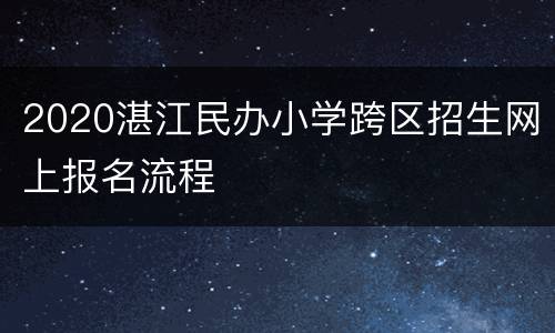 2020湛江民办小学跨区招生网上报名流程