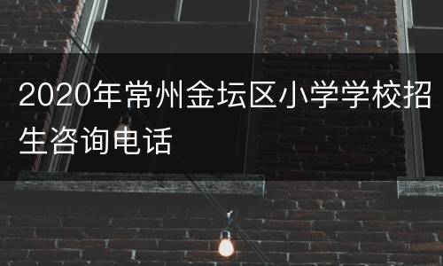 2020年常州金坛区小学学校招生咨询电话