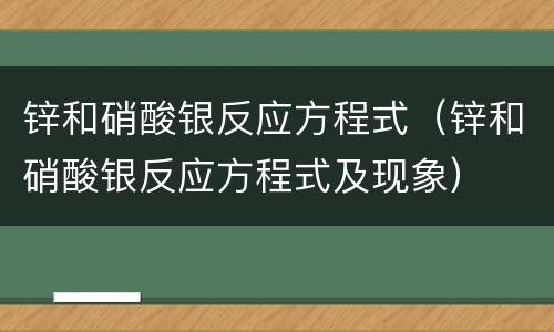 锌和硝酸银反应方程式（锌和硝酸银反应方程式及现象）
