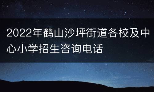 2022年鹤山沙坪街道各校及中心小学招生咨询电话
