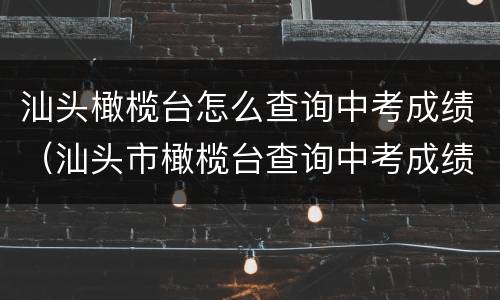 汕头橄榄台怎么查询中考成绩（汕头市橄榄台查询中考成绩）