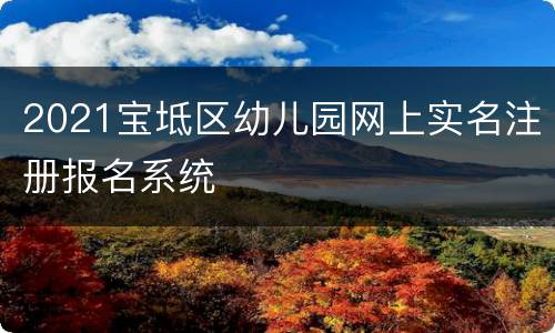 2021宝坻区幼儿园网上实名注册报名系统