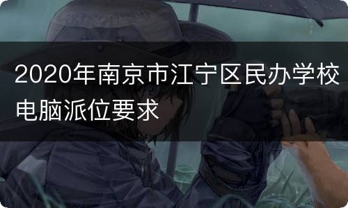 2020年南京市江宁区民办学校电脑派位要求