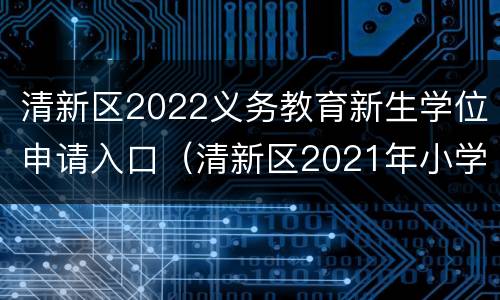 清新区2022义务教育新生学位申请入口（清新区2021年小学入学条件）