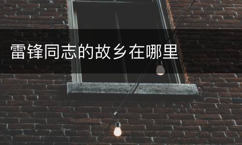 雷锋同志的故乡在哪里