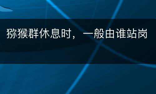猕猴群休息时，一般由谁站岗