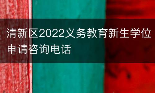 清新区2022义务教育新生学位申请咨询电话