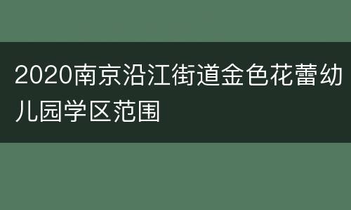 2020南京沿江街道金色花蕾幼儿园学区范围