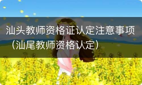 汕头教师资格证认定注意事项（汕尾教师资格认定）