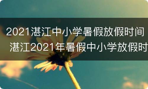 2021湛江中小学暑假放假时间 湛江2021年暑假中小学放假时间