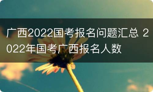 广西2022国考报名问题汇总 2022年国考广西报名人数