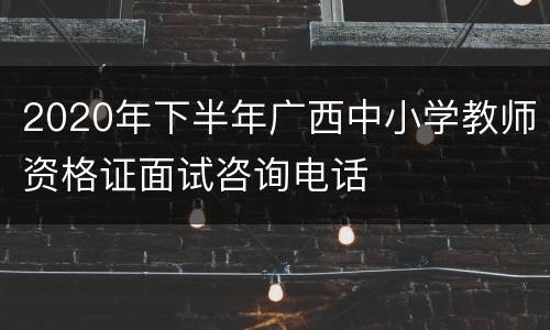 2020年下半年广西中小学教师资格证面试咨询电话