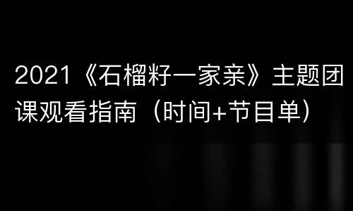 2021《石榴籽一家亲》主题团课观看指南（时间+节目单）