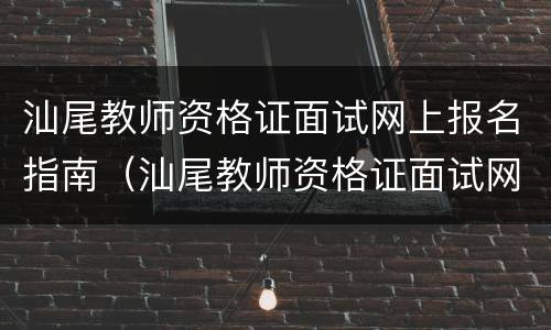 汕尾教师资格证面试网上报名指南（汕尾教师资格证面试网上报名指南是什么）