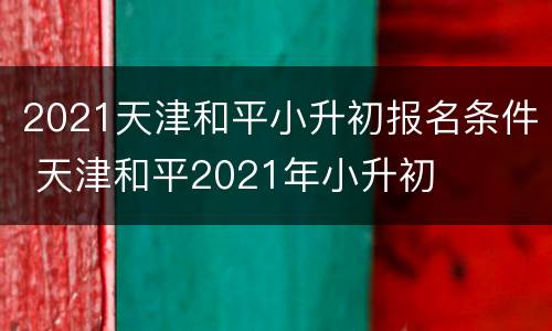 2021天津和平小升初报名条件 天津和平2021年小升初