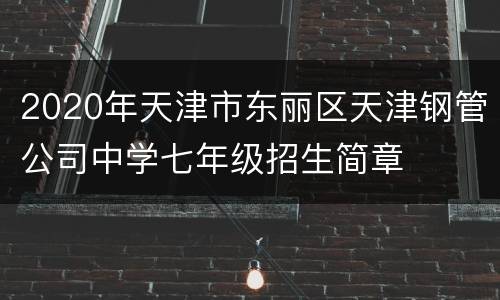 2020年天津市东丽区天津钢管公司中学七年级招生简章