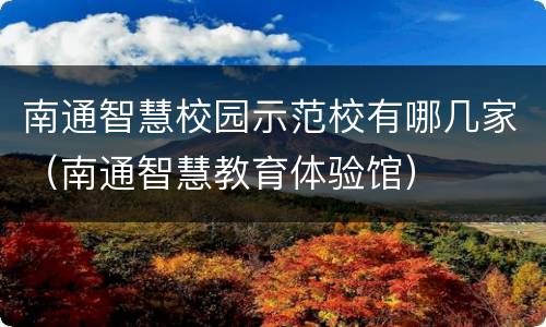 南通智慧校园示范校有哪几家（南通智慧教育体验馆）