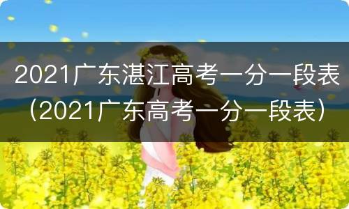 2021广东湛江高考一分一段表（2021广东高考一分一段表）