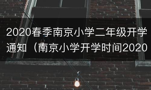 2020春季南京小学二年级开学通知（南京小学开学时间2020下半年）