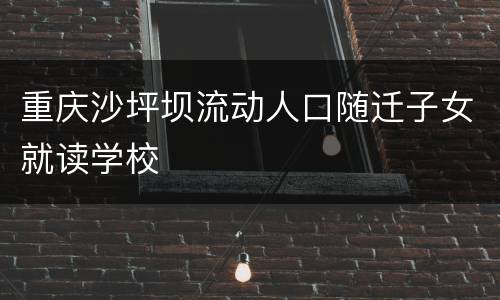 重庆沙坪坝流动人口随迁子女就读学校