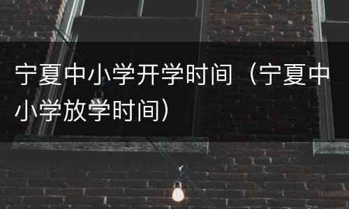 宁夏中小学开学时间（宁夏中小学放学时间）