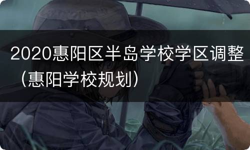 2020惠阳区半岛学校学区调整（惠阳学校规划）