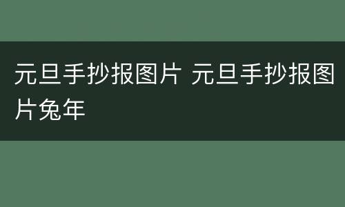 元旦手抄报图片 元旦手抄报图片兔年