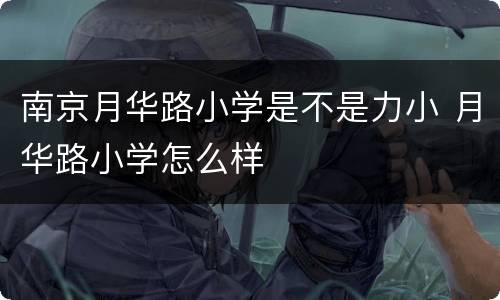 南京月华路小学是不是力小 月华路小学怎么样