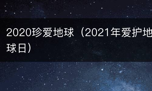 2020珍爱地球（2021年爱护地球日）
