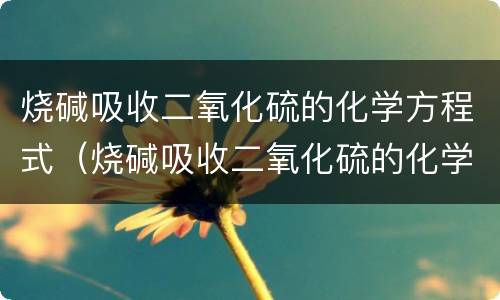 烧碱吸收二氧化硫的化学方程式（烧碱吸收二氧化硫的化学方程式）