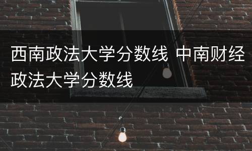 西南政法大学分数线 中南财经政法大学分数线