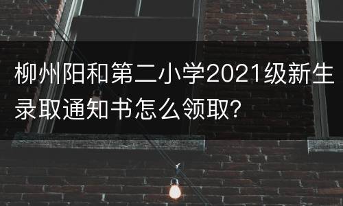 柳州阳和第二小学2021级新生录取通知书怎么领取？
