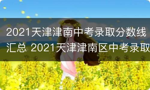 2021天津津南中考录取分数线汇总 2021天津津南区中考录取分数线