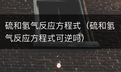 硫和氢气反应方程式（硫和氢气反应方程式可逆吗）