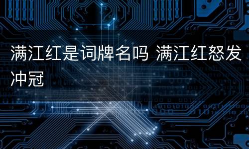 满江红是词牌名吗 满江红怒发冲冠