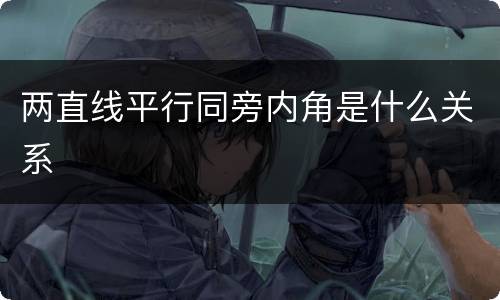 两直线平行同旁内角是什么关系