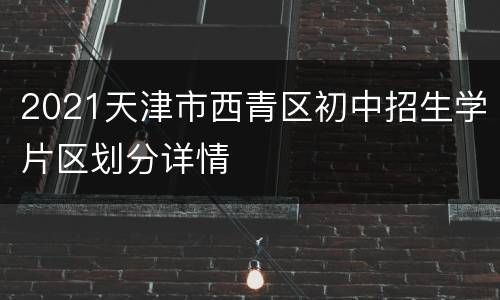 2021天津市西青区初中招生学片区划分详情